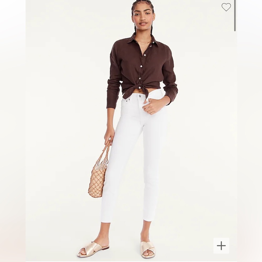 NWT JCrew 9" mid-rise toothpick jean in white